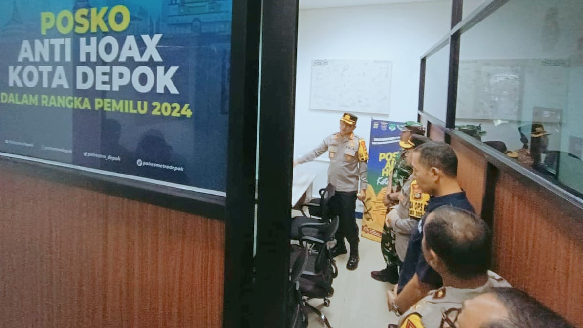 Polres Metro Depok Duet Bareng IJTI, Resmikan Posko Anti Hoaks Jelang Pemilu 2024